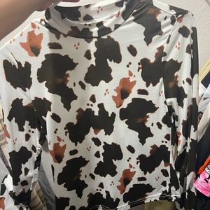 Cow print long sleeve shirt